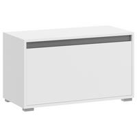 Garderobenbank Torino ca. 76x44x35 cm Weiß/Grau - Silberfarben/Grau, KONVENTIONELL, Holzwerkstoff/Kunststoff (76/44/35cm) - MID.YOU