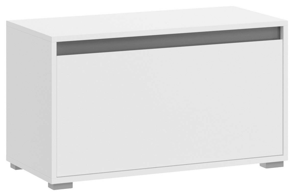 Garderobenbank Torino ca. 76x44x35 cm Weiß/Grau - Silberfarben/Grau, KONVENTIONELL, Holzwerkstoff/Kunststoff (76/44/35cm) - MID.YOU