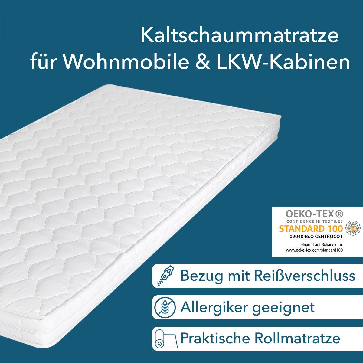 Kaltschaummatratze Caravan H2 ca. 90x190 cm - Weiß, Basics, Kunststoff/Textil (90/190cm) - P & B