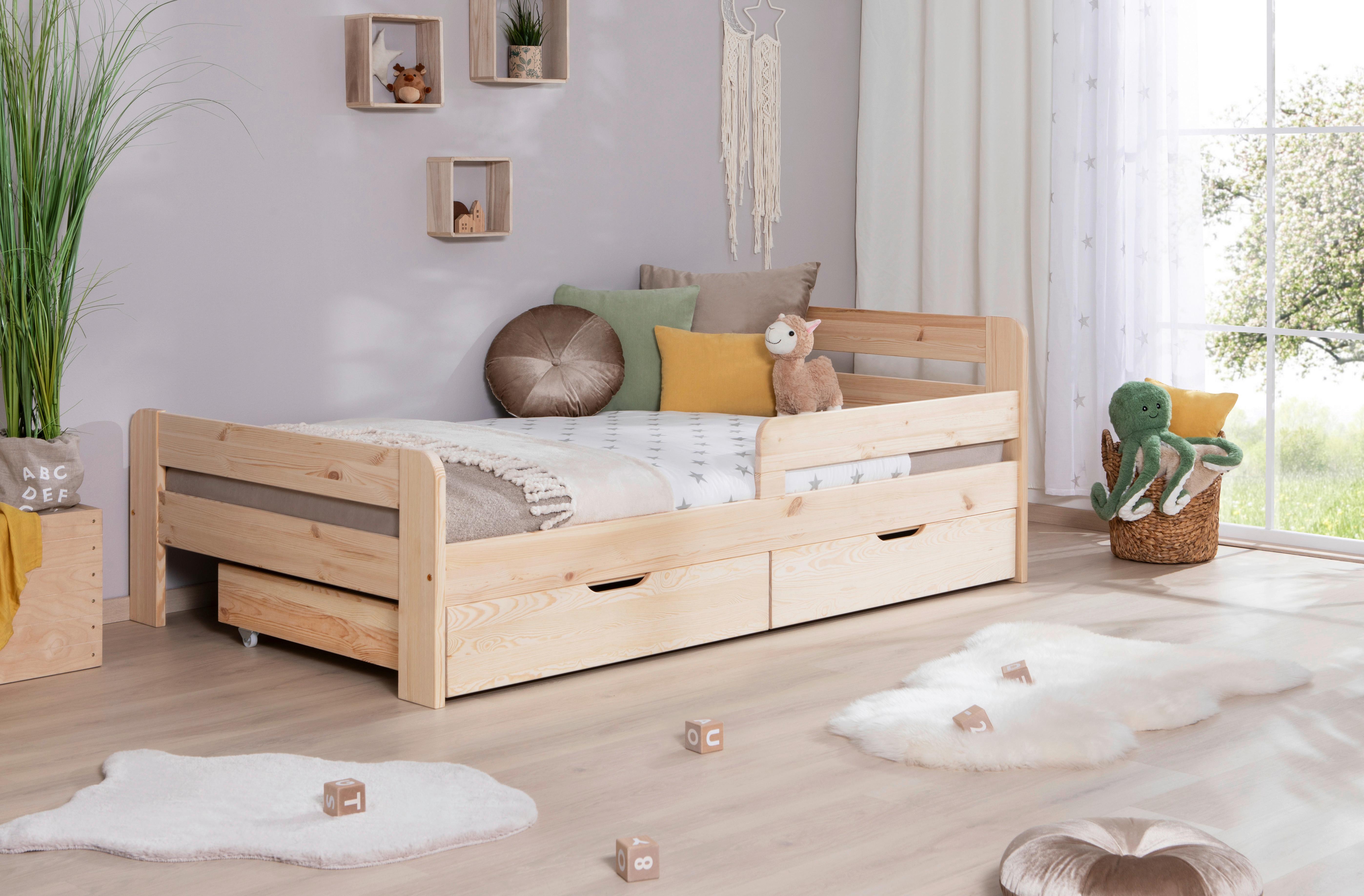 Bett Bennet mit Schubkasten ca. 120x200 cm Kiefer Natur - Naturfarben, MODERN, Holz (120/200cm) - MID.YOU