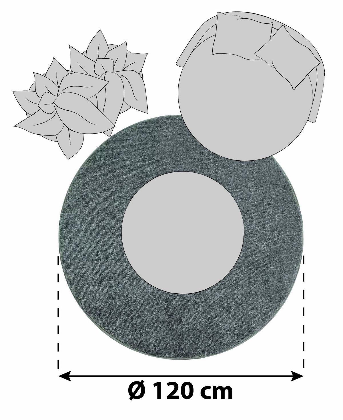 Hochflorteppich Ata Beige Ø ca. 120cm - Beige, Design, Textil (120cm) - Novel