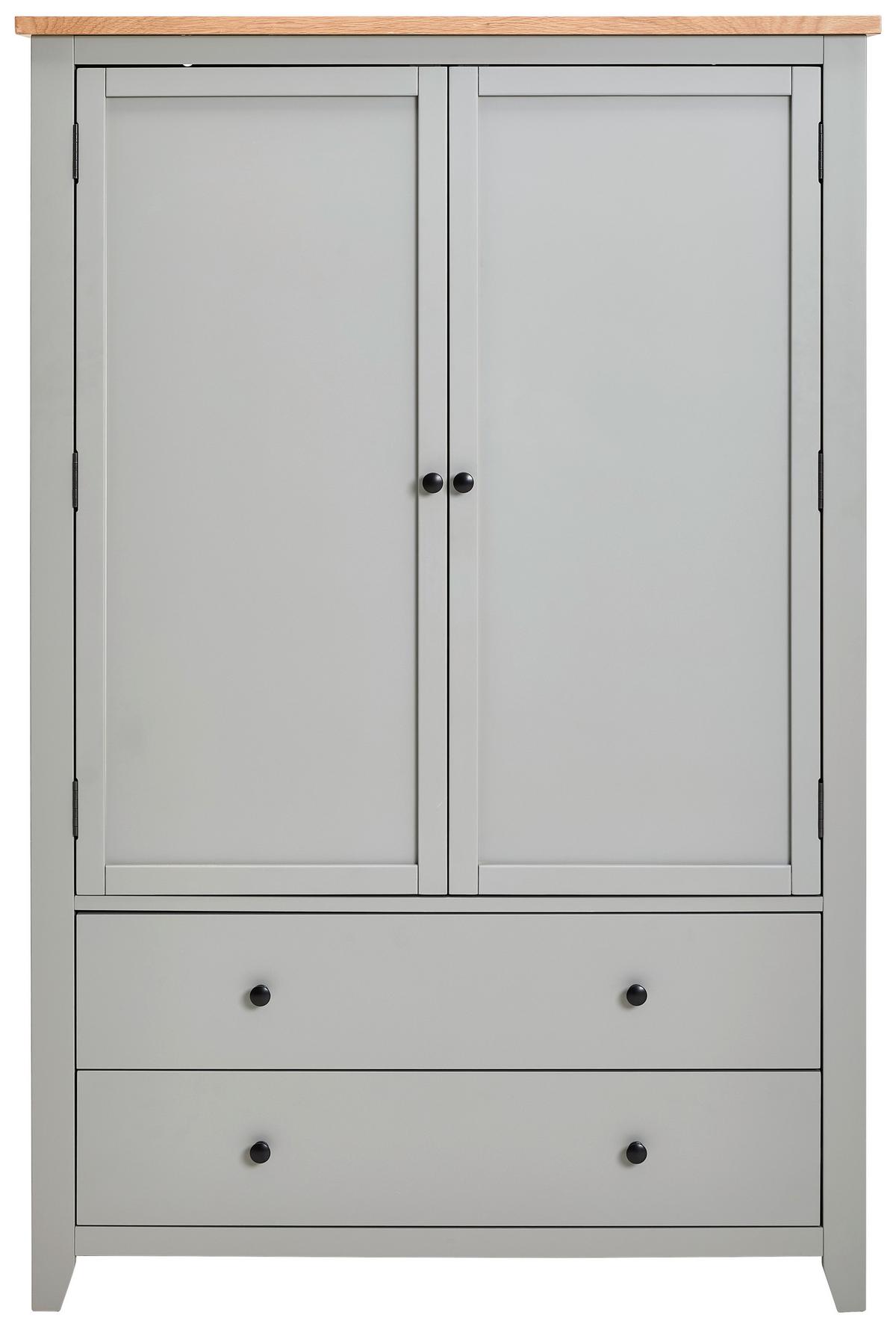 SZAFA DO PRZEDPOKOJU BETTI - kolor srebrny/kolor naturalny, Lifestyle, materiał drewnopochodny/metal (120/180/45cm) - MID.YOU