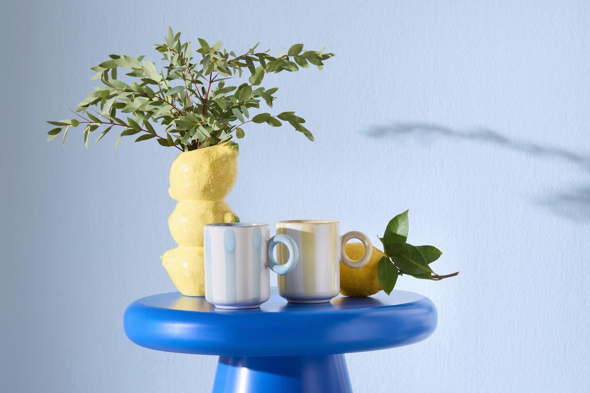 Kaffeebecherset Adria diverse Farben - Pink/Pastellblau, MODERN, Keramik (8/10/8cm)