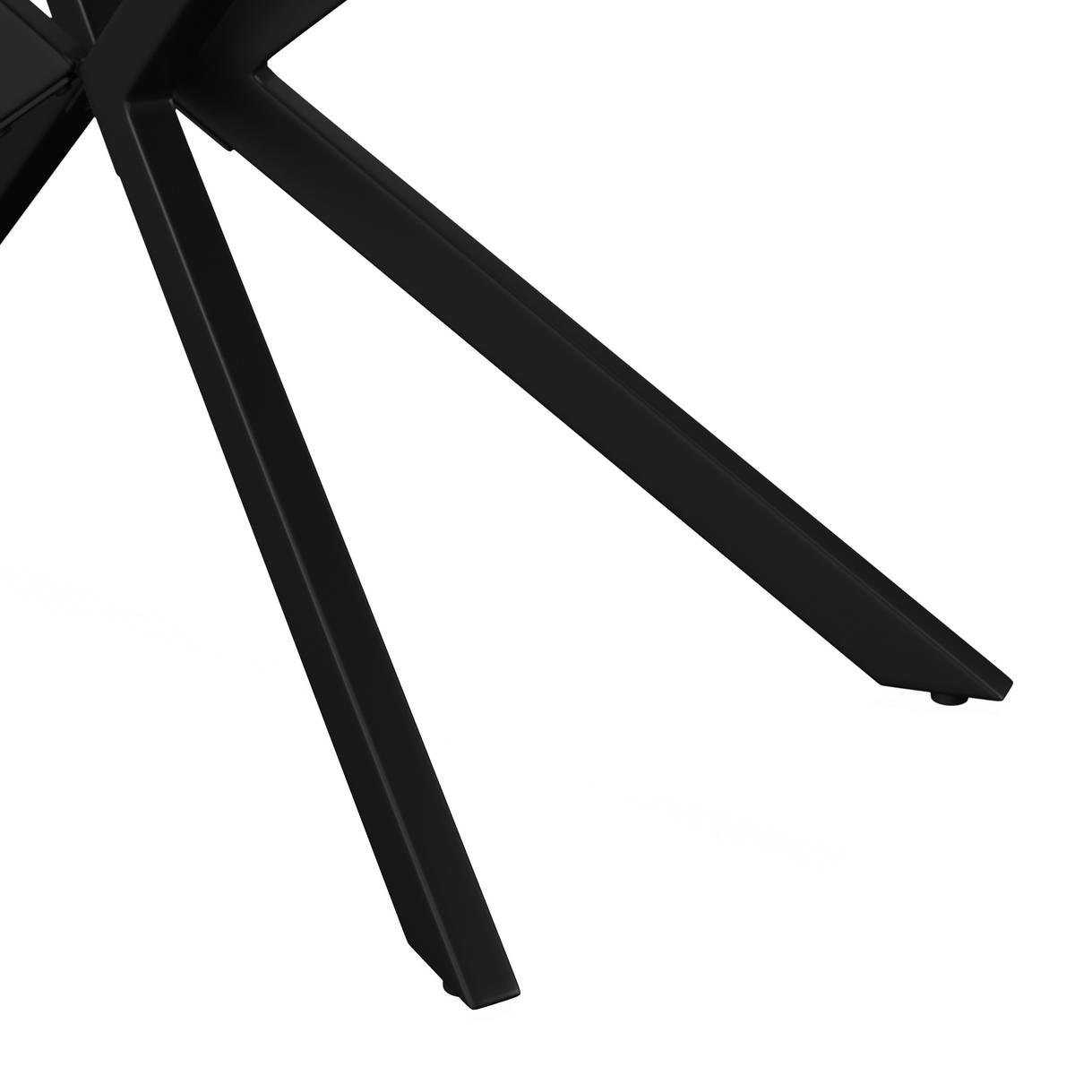 Esstisch ausziehbar Aki Walnussfarben MDF - Walnussfarben/Schwarz, MODERN, Holzwerkstoff/Metall (140-180/76/80cm) - Bessagi Home