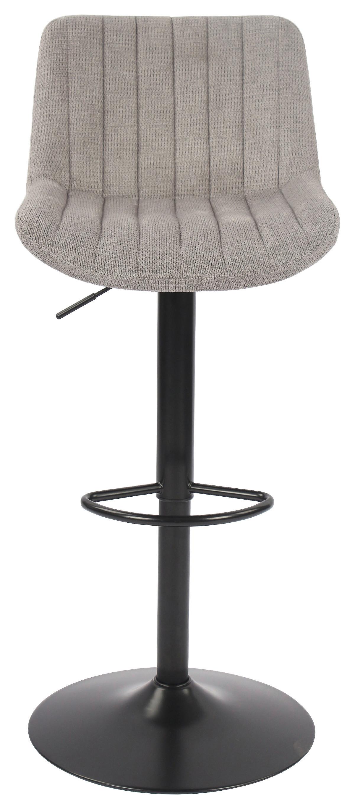 Barhocker Lovis Grau/Schwarz - Schwarz/Grau, Modern, Textil/Metall (46/89,5-111,5/52cm) - Mömax