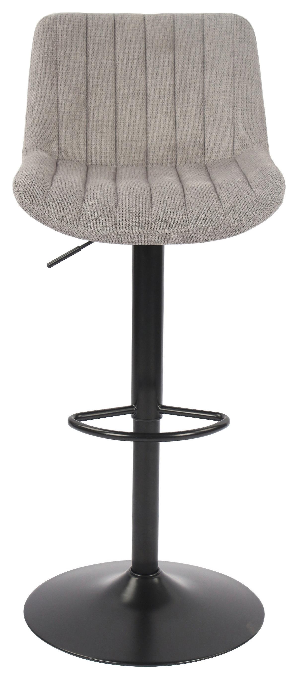 Bárszék Lovis - fekete/szürke, Modern, textil/fém (46/89,5-111,5/52cm) - Mömax