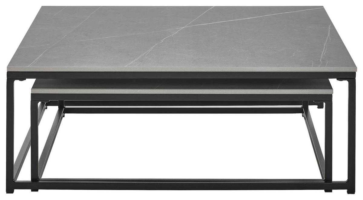ZESTAW STOLIKÓW KAWOWYCH PACIFIC - czarny/szary, Design, metal/ceramika (75/65/27/22/75/65cm) - Livetastic
