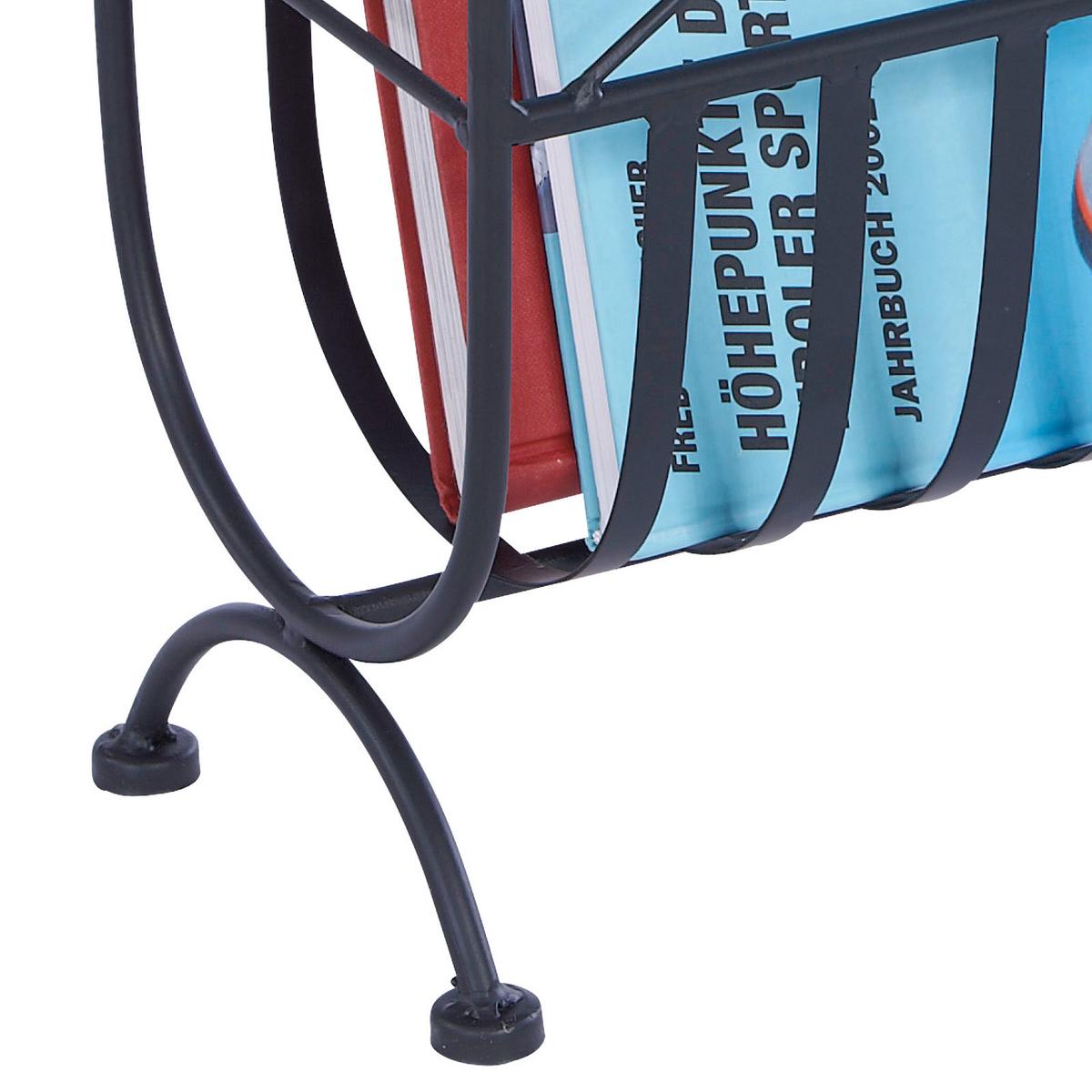 Suport ziare Hanne - negru, Modern, metal (37/40/18cm) - Zandiara