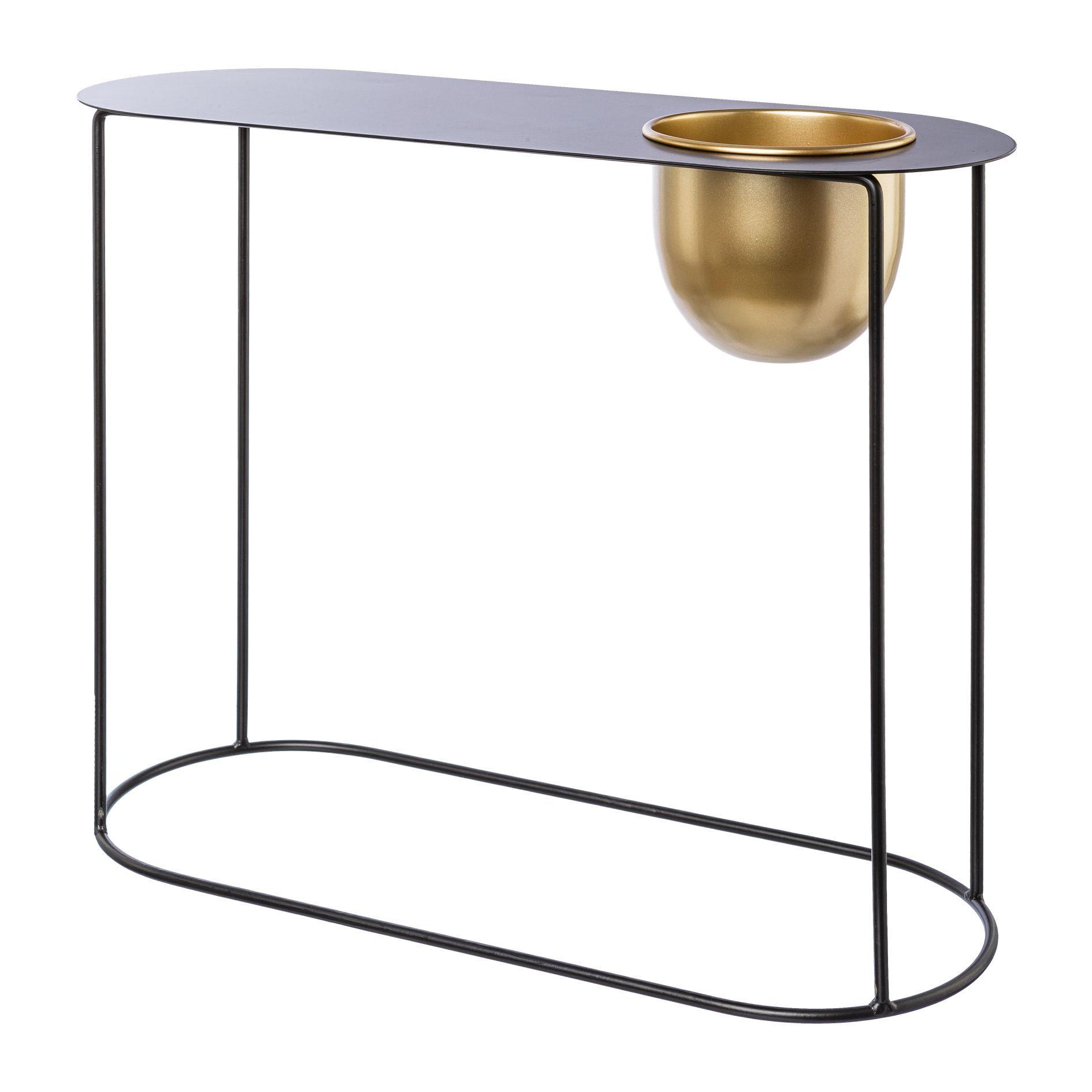 Pflanztopf 9421515LO-94 aus Metall - Goldfarben/Schwarz, Trend, Metall (58/46/23cm)