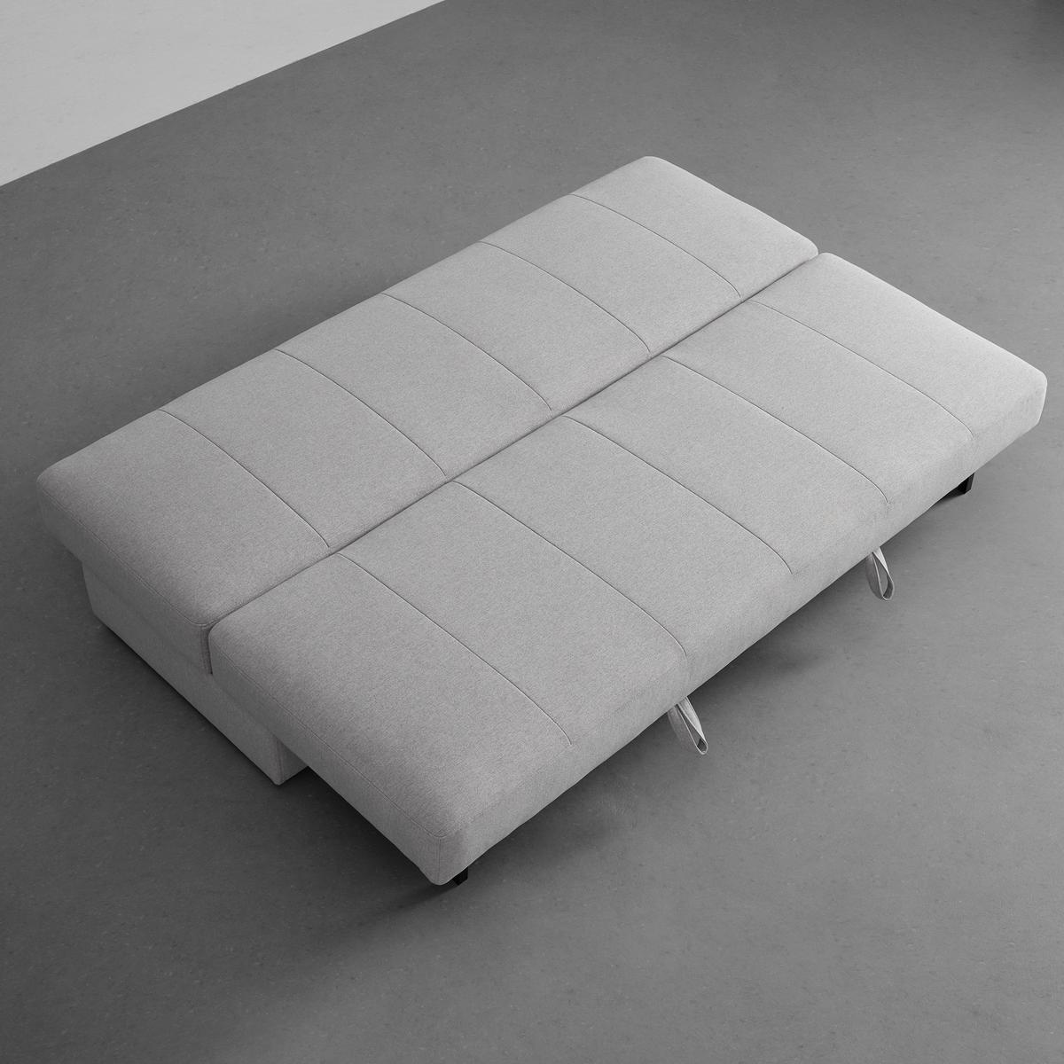 Schlafsofa Claudio Hellgrau Webstoff - Hellgrau/Schwarz, MODERN, Holz/Kunststoff (200/85/93cm) - Bessagi Home