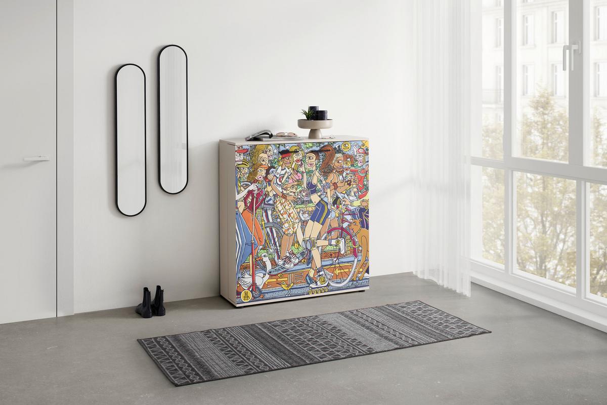 Omara Za Čevlje Move 02a - črna/večbarvno, Design, umetna masa/leseni material (100/110/34cm) - Mömax