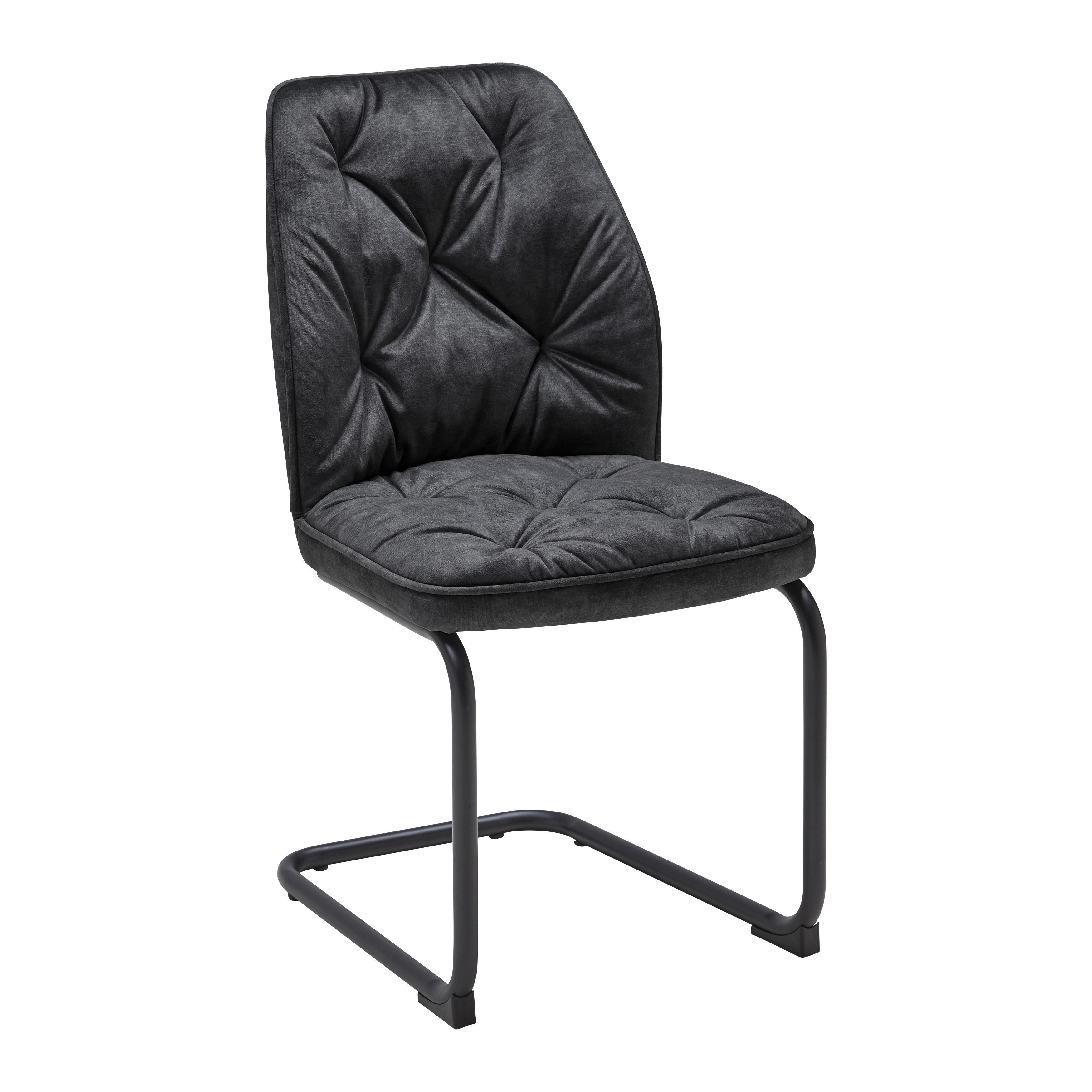 Schwingstuhl Eila Grau/Schwarz - Schwarz/Grau, MODERN, Holz/Textil (47/91/61cm) - Mömax