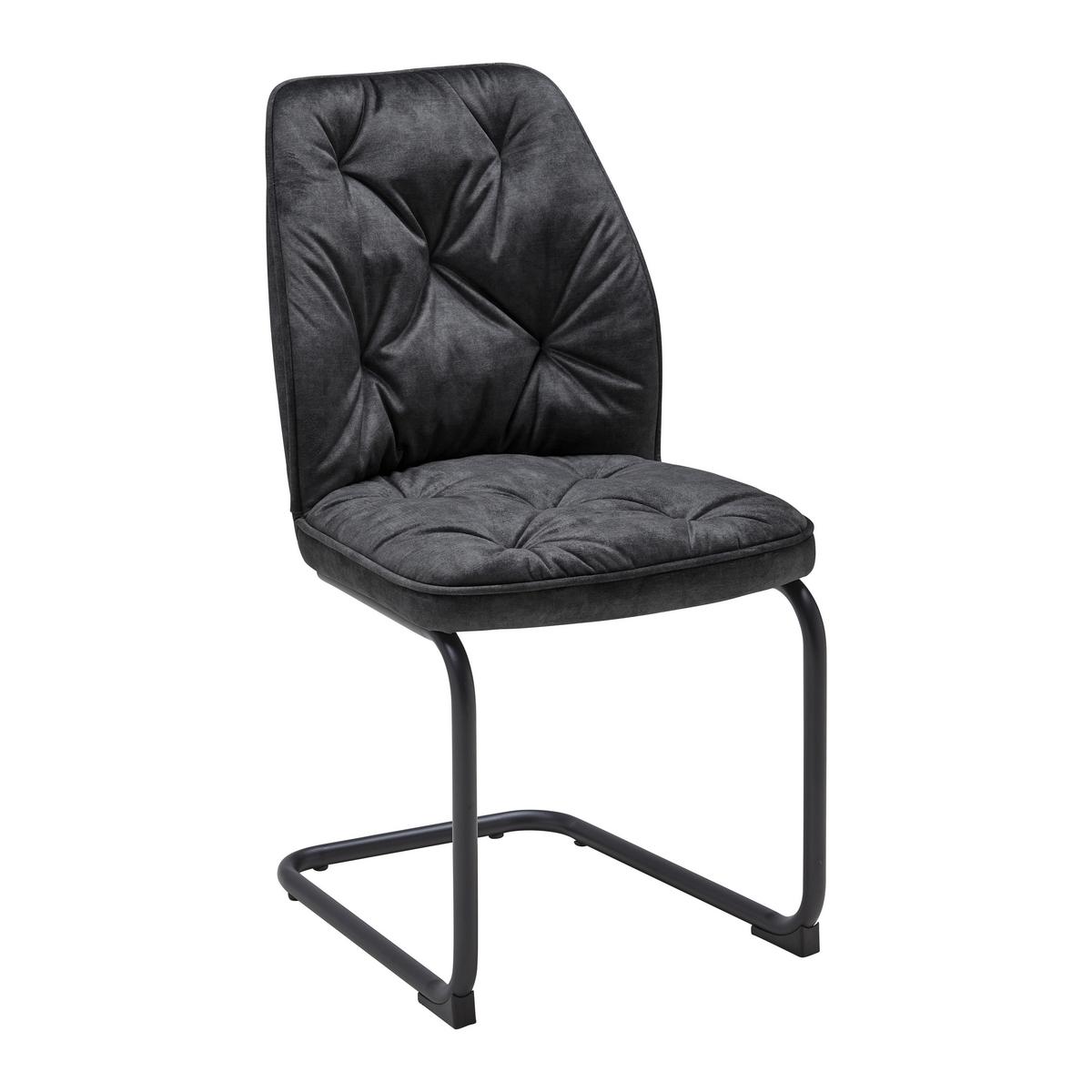 Schwingstuhl Eila Grau/Schwarz - Schwarz/Grau, MODERN, Holz/Textil (47/91/61cm) - Mömax