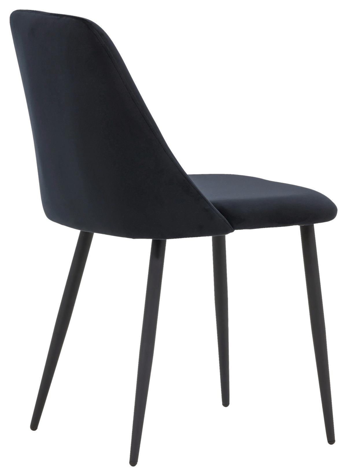 STUHL-SET NIGHT - Schwarz, Design, Textil/Metall (49/87/56cm) - Livetastic
