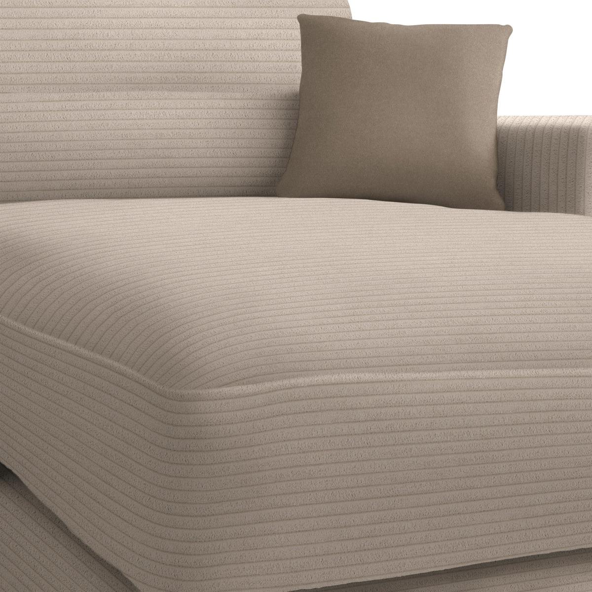 Ecksofa Fabiona rechts Cappuccino - Cappuccino, Modern, Holz (268/85/194cm) - Premium Living