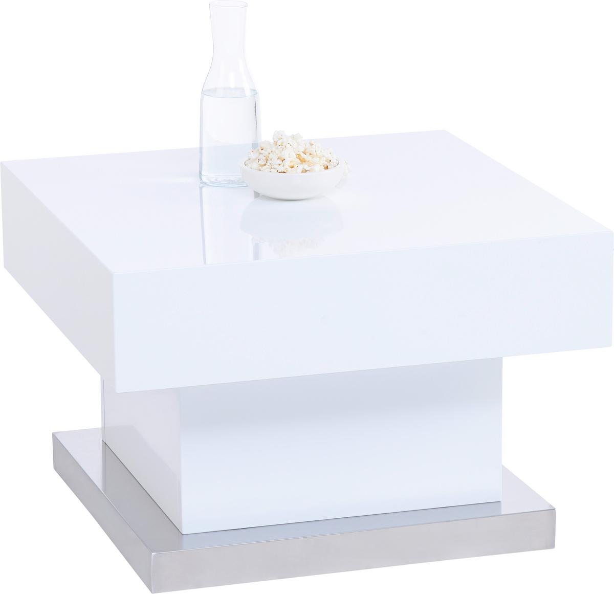 Couchtisch Lina Weiss Hochglanz - Weiss Hochglanz, Modern, Holzwerkstoff/Metall (60/60/40cm) - Mömax