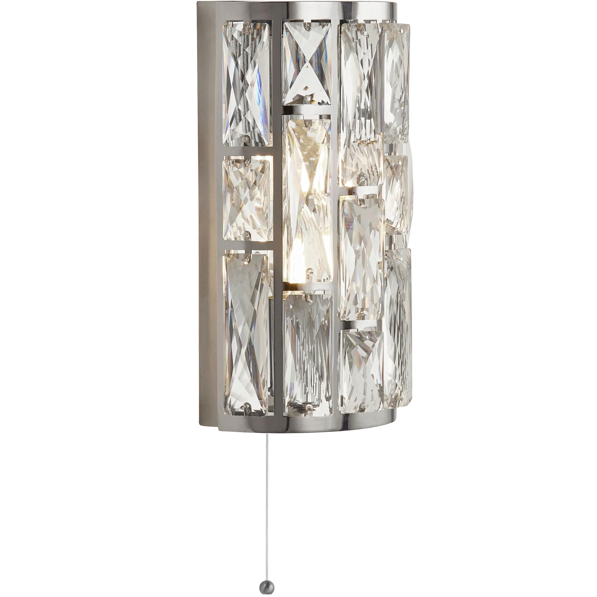 Falilámpa Bijou 6582-2cc - krómszínű/átlátszó, Design, üveg/fém (16/16/27cm)