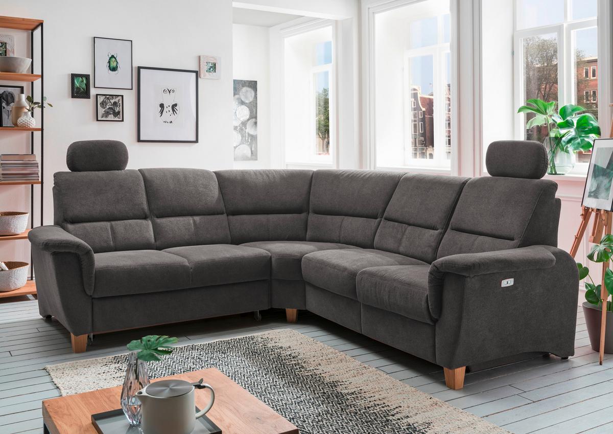 Ecksofa Parole Anthrazit Struktur - Wildeiche/Anthrazit, KONVENTIONELL, Holz/Textil (238/241cm) - Livetastic