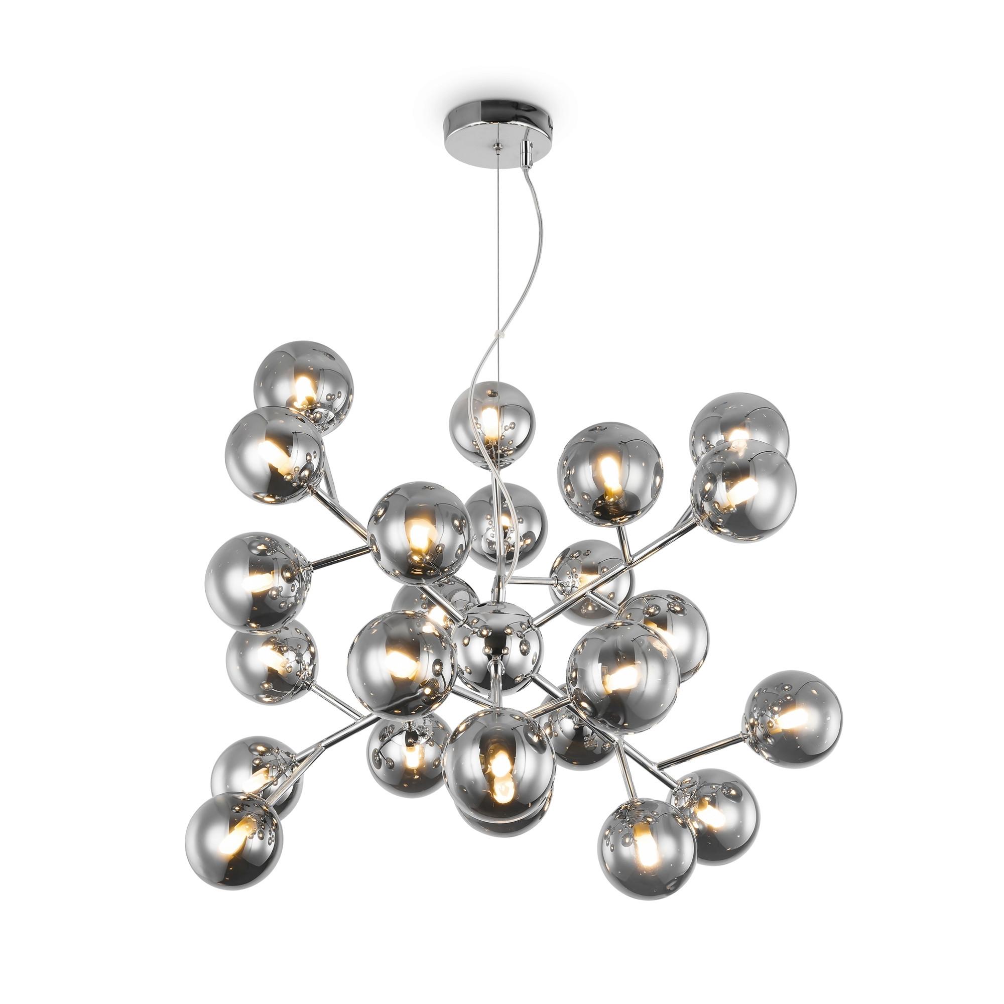 Pendelleuchte Dallas - Chromfarben/Grau, Trend, Glas/Metall (65/40cm) - MAYTONI