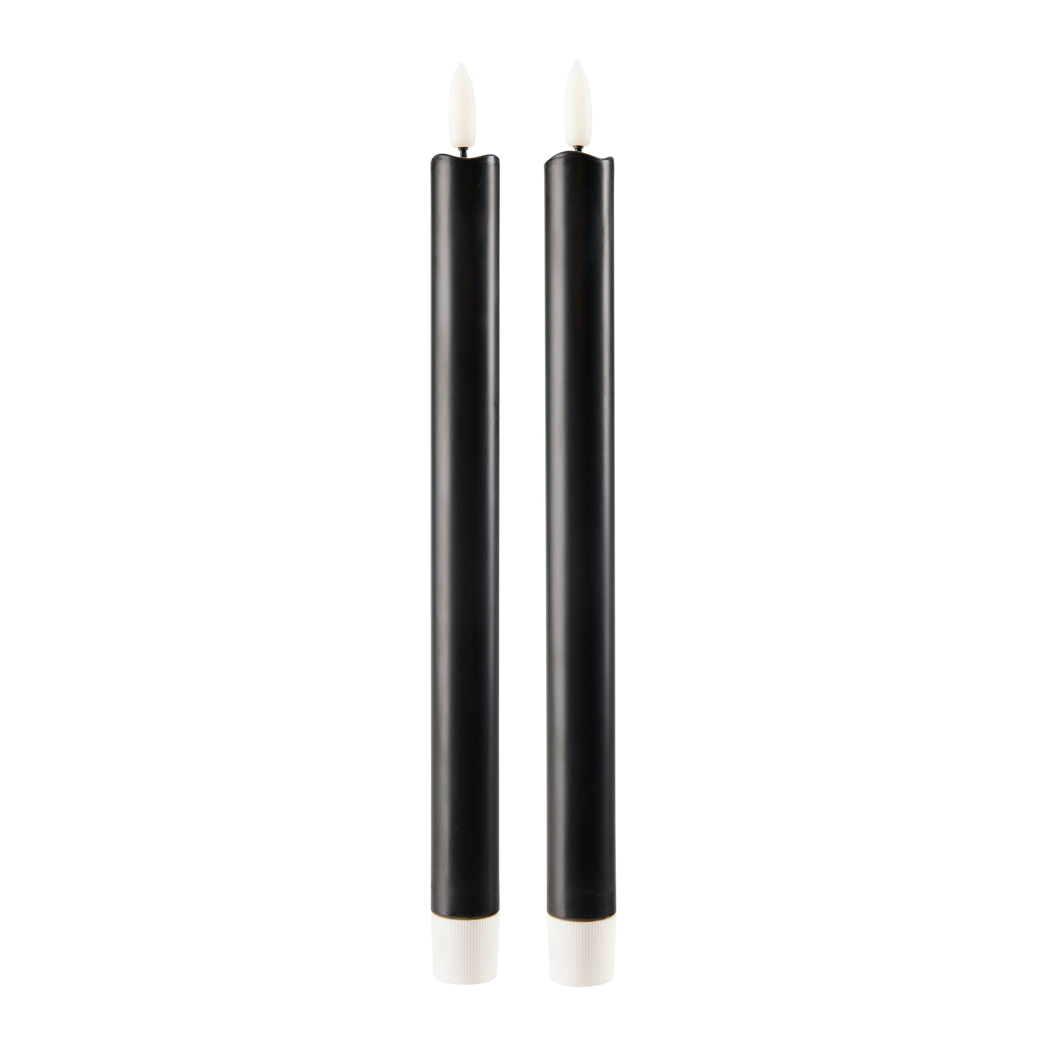 Led-es Hengergyertyaszett 2db/csomag Holly - fekete, Konventionell, műanyag (2/26cm) - Modern Living
