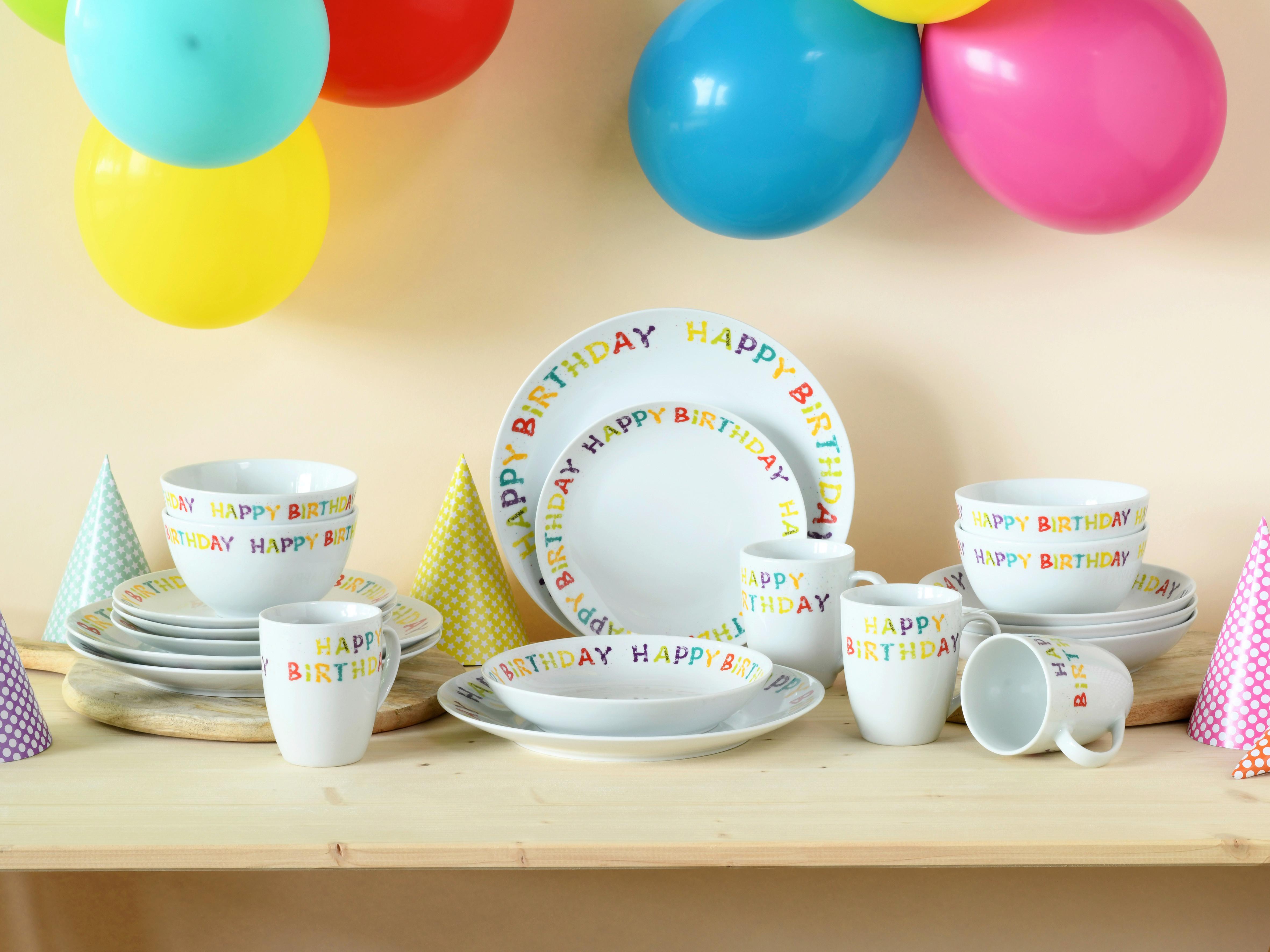 Kombinirani Servis Happy Birthday, 20-Delni - večbarvno, Basics, keramika - Creatable