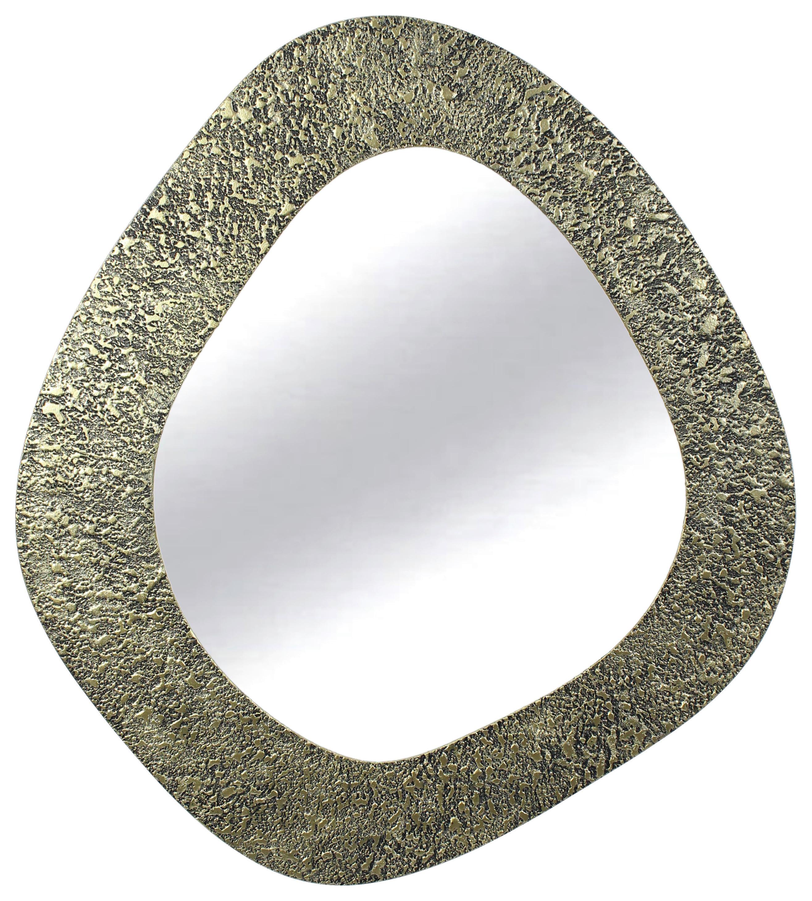 Ogledalo Ramya - zlatno-smeđa, Lifestyle, staklo/drvni materijal (71/79/3cm) - Premium Living