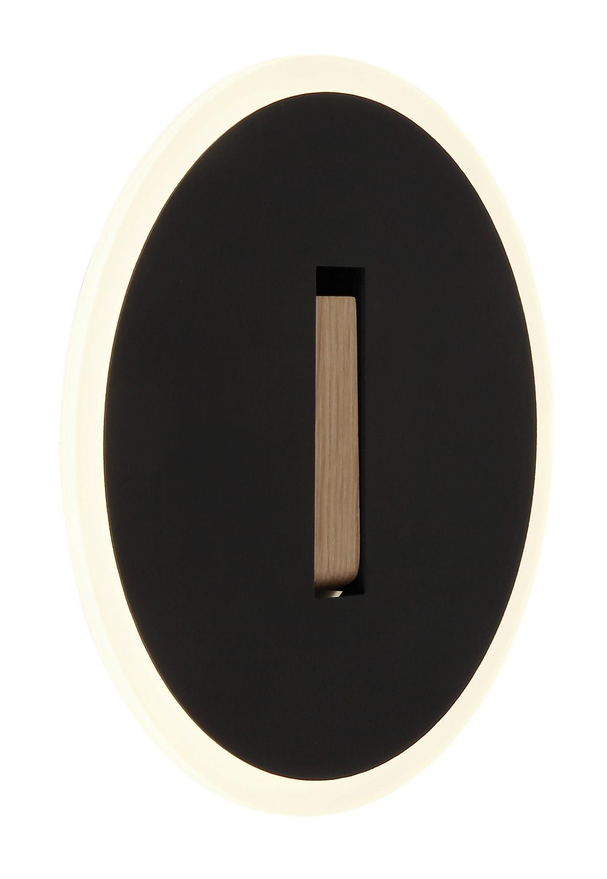 LED-WANDLEUCHTE 78410B AVERY - Weiss/Dunkelbraun, Design, Holzwerkstoff/Kunststoff (20,5/5cm) - Globo