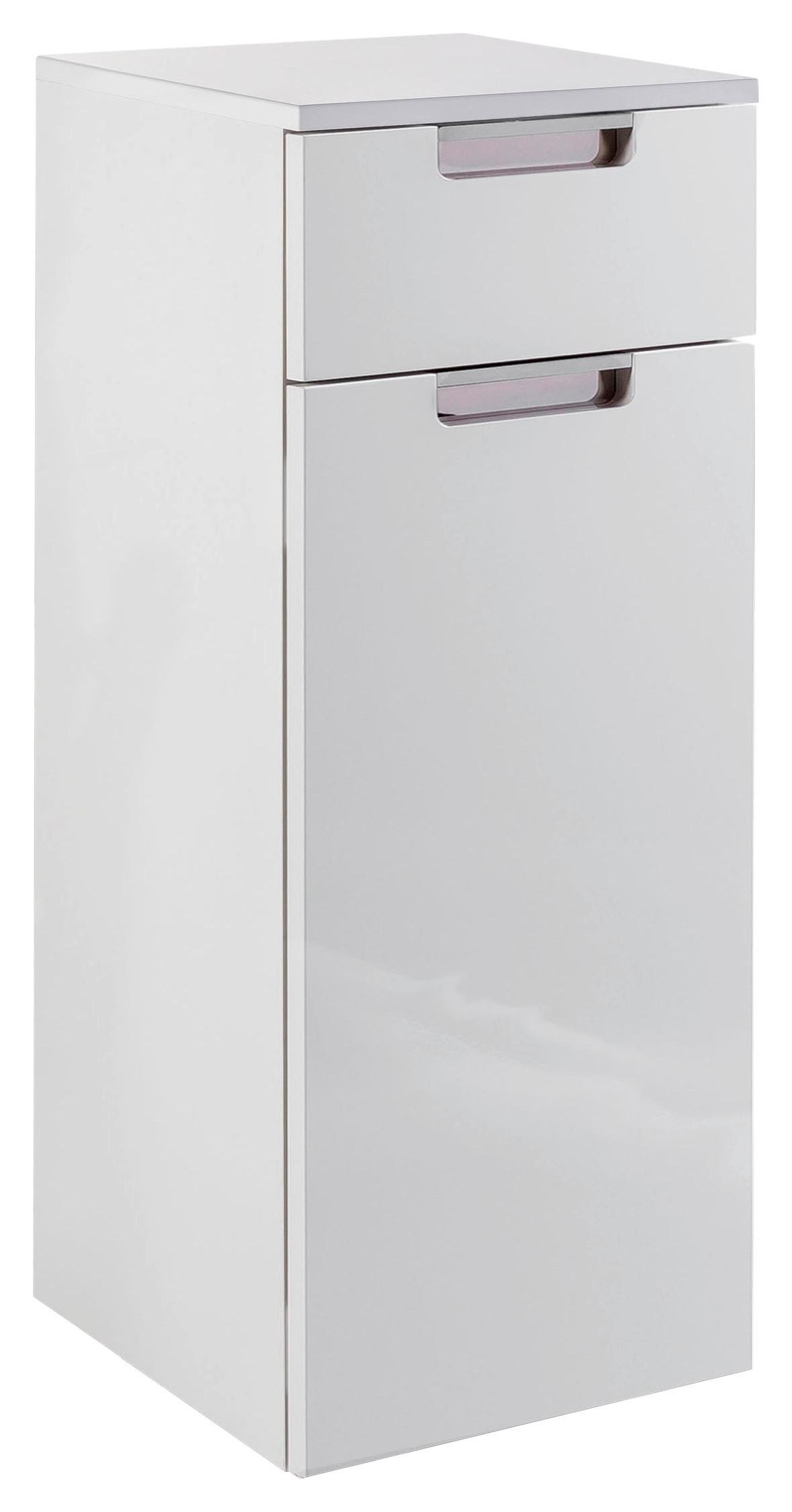 Unterschrank "Mars" , weiß - Chromfarben/Weiß, MODERN, Holzwerkstoff/Metall (33,0/88,5cm) - MID.YOU