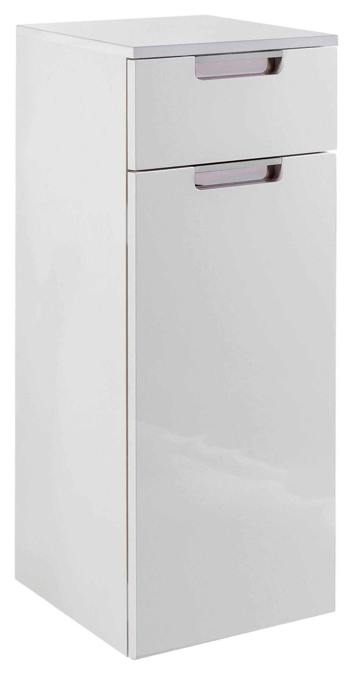 Unterschrank "Mars" , weiß - Chromfarben/Weiß, MODERN, Holzwerkstoff/Metall (33,0/88,5cm) - MID.YOU
