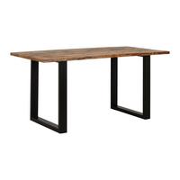 Esstisch Arya in Holz Akazie massiv ca. 160x85 cm - Schwarz/Akaziefarben, MODERN, Holz/Metall (160/85/76cm) - Bessagi Home