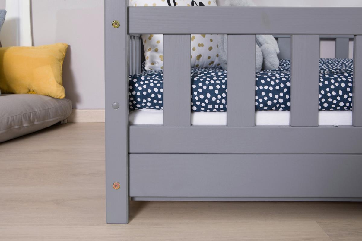 Hausbett Lou ca. 100x200 cm Holz Hellgrau - Hellgrau/Naturfarben, MODERN, Holz (100/200cm) - MID.YOU