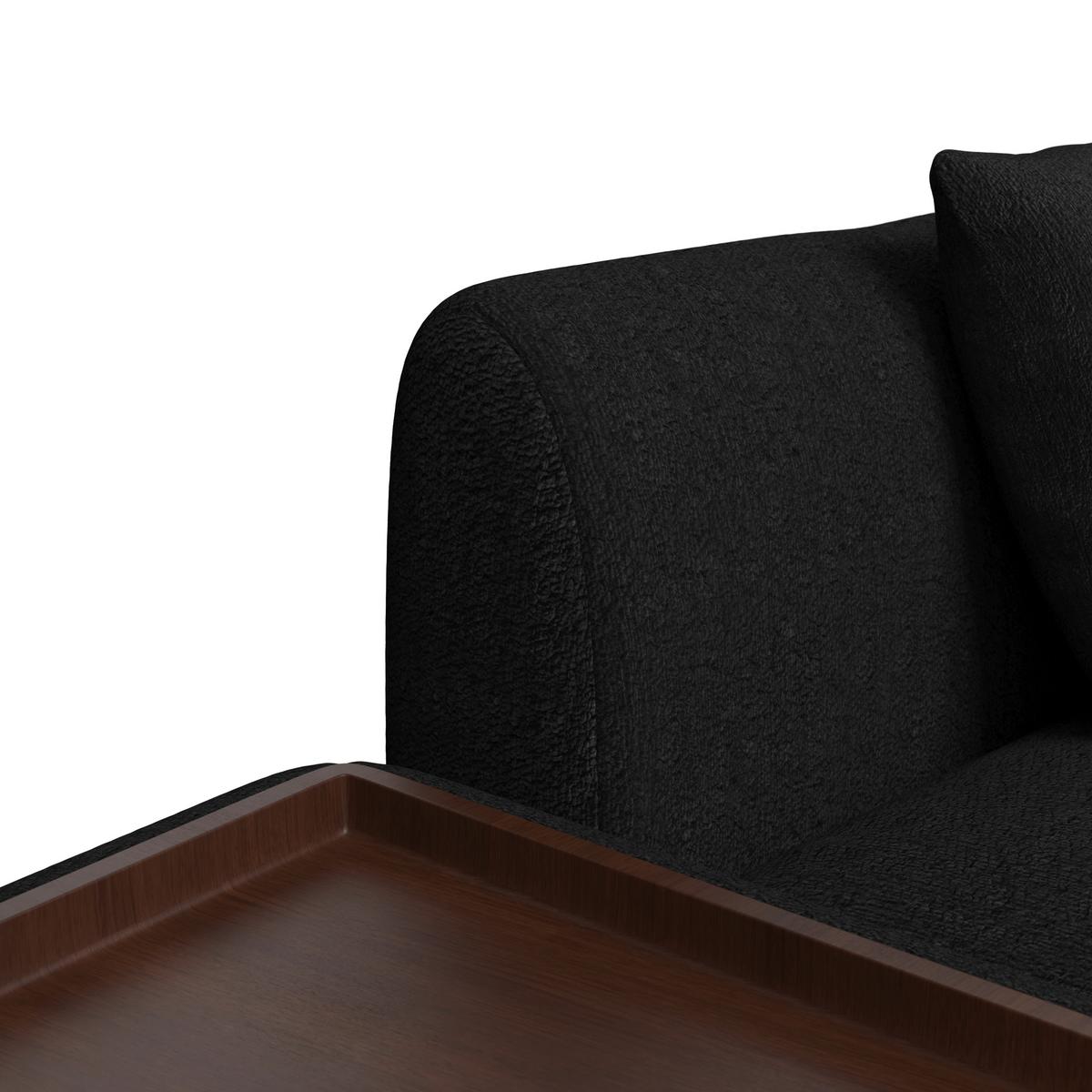 Wohnlandschaft Kira Chenille Schwarz - Schwarz, MODERN, Holz/Textil (410/71/107cm) - Bessagi Home