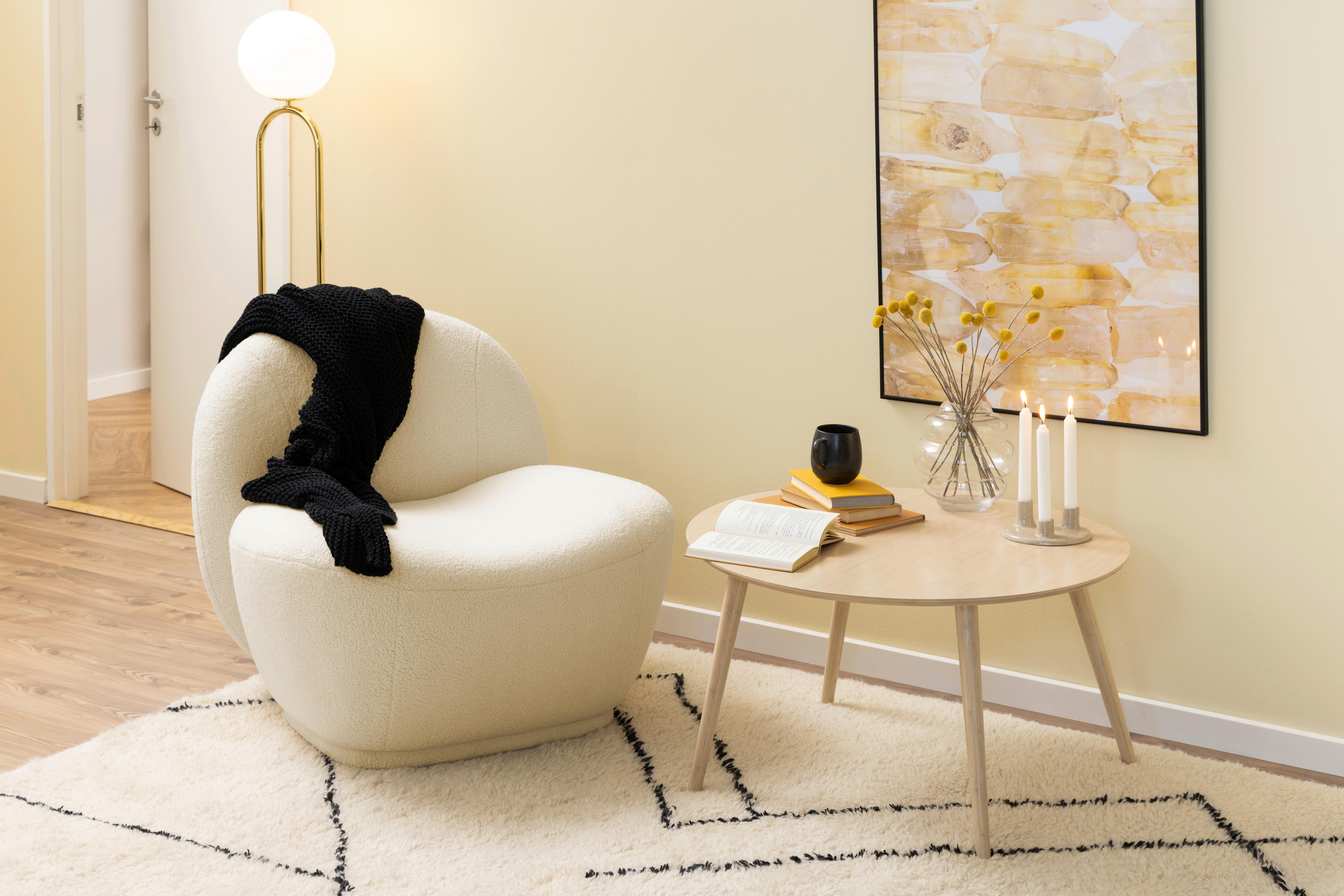 STOLIK KAWOWY ROSLIN - kolor naturalny, Design, drewno (80/80/45cm) - Livetastic