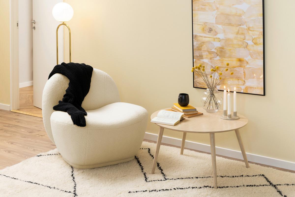 STOLIK KAWOWY ROSLIN - kolor naturalny, Design, drewno (80/80/45cm) - Livetastic