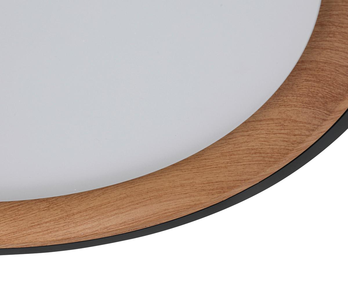 LAMPA SUFITOWA TINA - kolor dębowy/czarny, Trend, tworzywo sztuczne/metal (40/7cm) - Novel