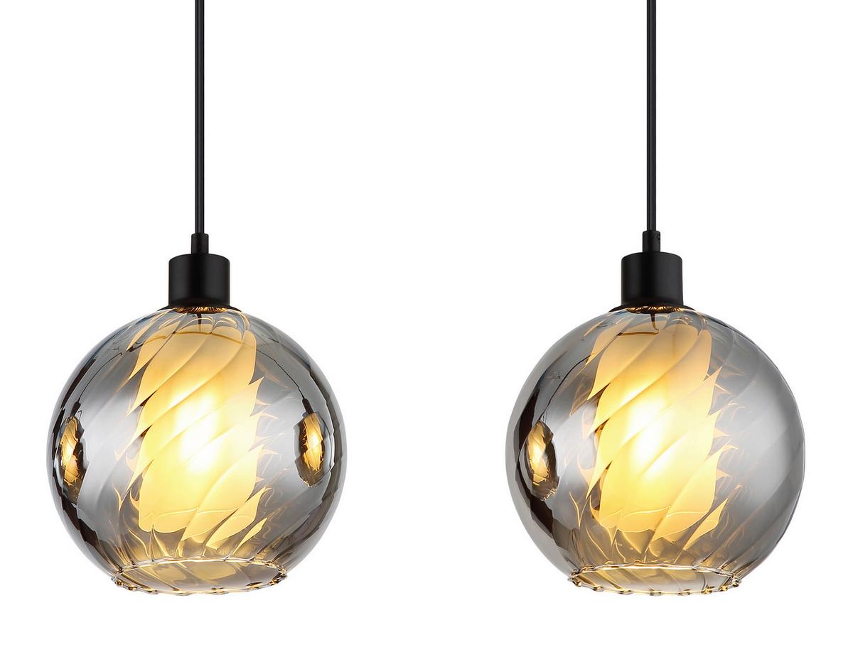 HÄNGELEUCHTE 30280408 ULF - Weiss/Schwarz, Design, Glas/Kunststoff (110/20/120cm) - Globo