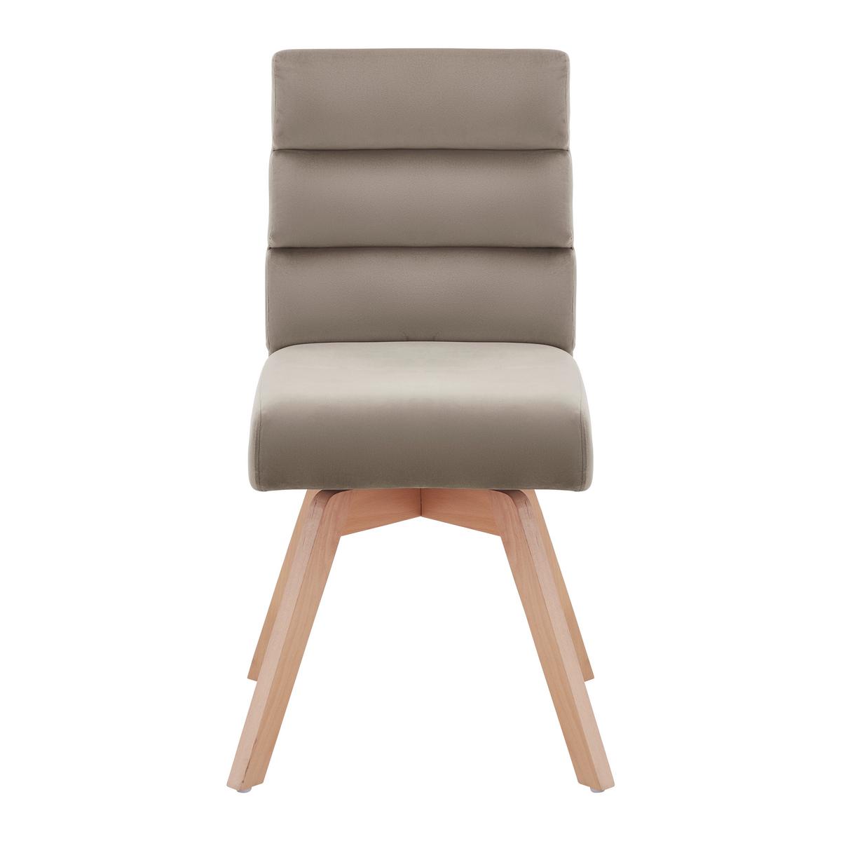 Stol Katrin, Rjavosiva, Vrtljiv - rjavosiva/naravne barve, Moderno, tekstil/les (45/88/62cm) - Bessagi Home