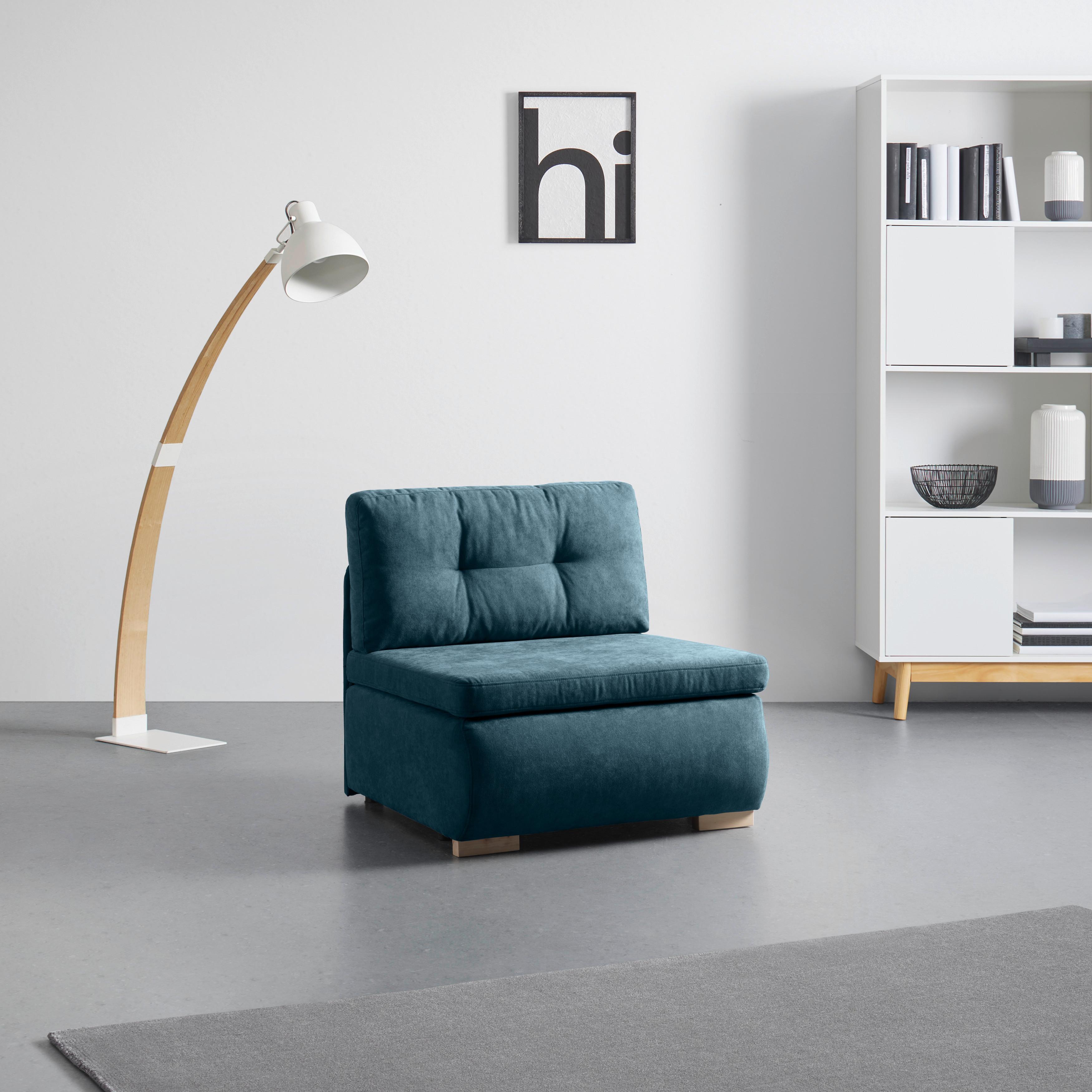Schlafsessel Modena in Türkis - Türkis/Schwarz, Kunststoff/Textil (89/88/90cm) - Mömax