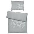 Bettwäsche Home Letters Grau 140x200cm - Hellgrau, KONVENTIONELL, Textil (140/200cm) - Mömax modern living