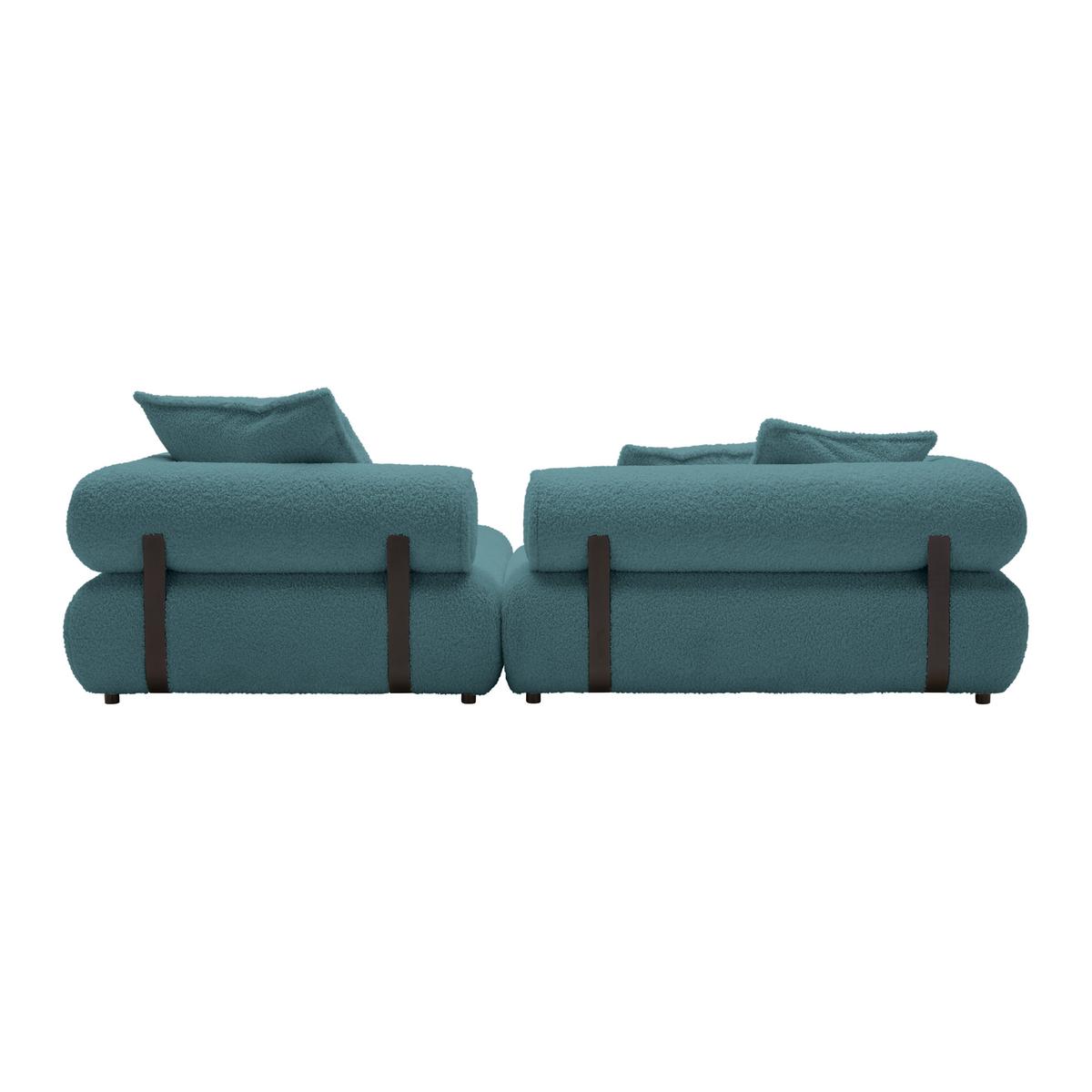 Wohnlandschaft Casimir Petrol - Petrol/Schwarz, LIFESTYLE, Kunststoff/Textil (310/180cm) - Premium Living