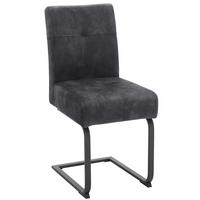 Schwingstuhl aus Samt in Anthrazit - Anthrazit, MODERN, Textil/Metall (64/90,5/42,5cm) - Based