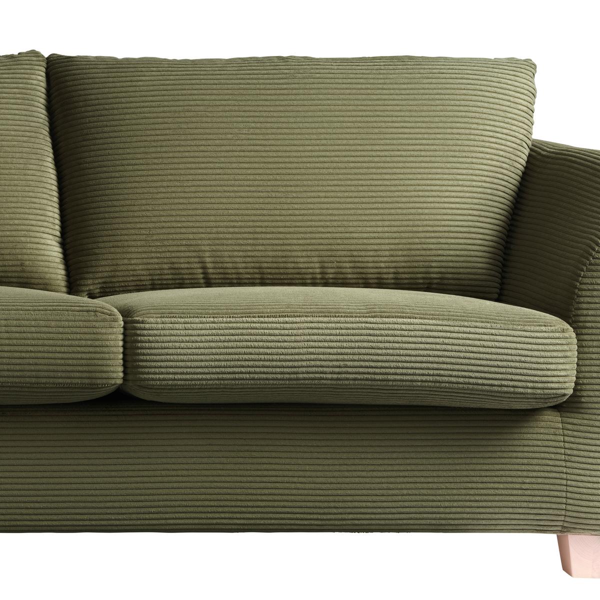 3-Sitzer-Sofa Devado Grün - Naturfarben/Grün, Holz/Textil (216/70-85/95cm) - Mömax
