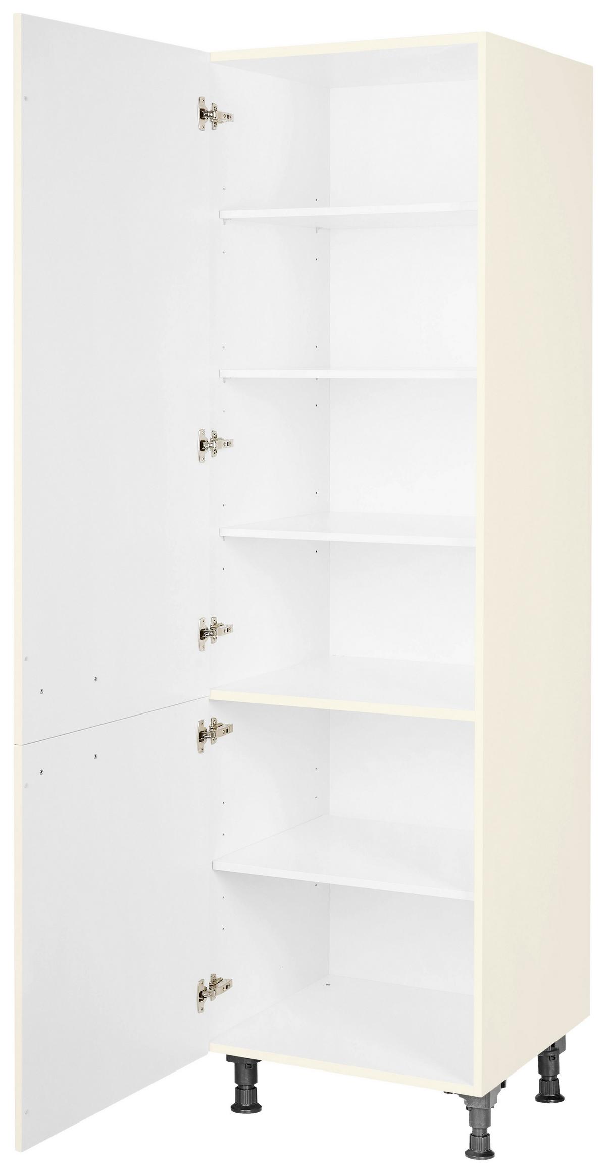 Geschirrschrank Touch Magnolie - Edelstahlfarben/Magnolie, MODERN, Holzwerkstoff/Metall (60/216,6/58cm) - Nobilia