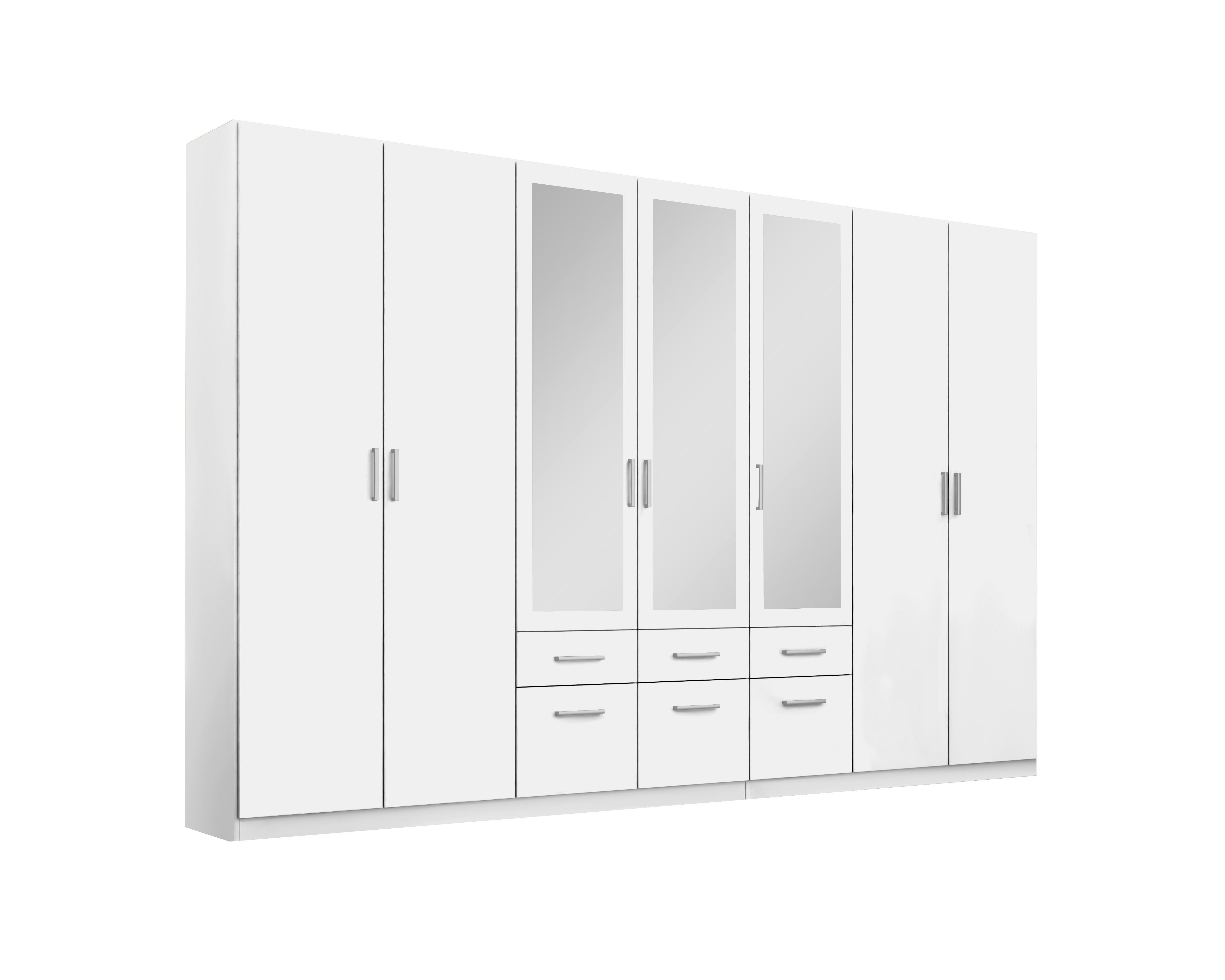 Drehtürenschrank Bingen Weiß - Alufarben/Weiß, MODERN, Holzwerkstoff/Kunststoff (315/229/54cm) - Rauch Möbel