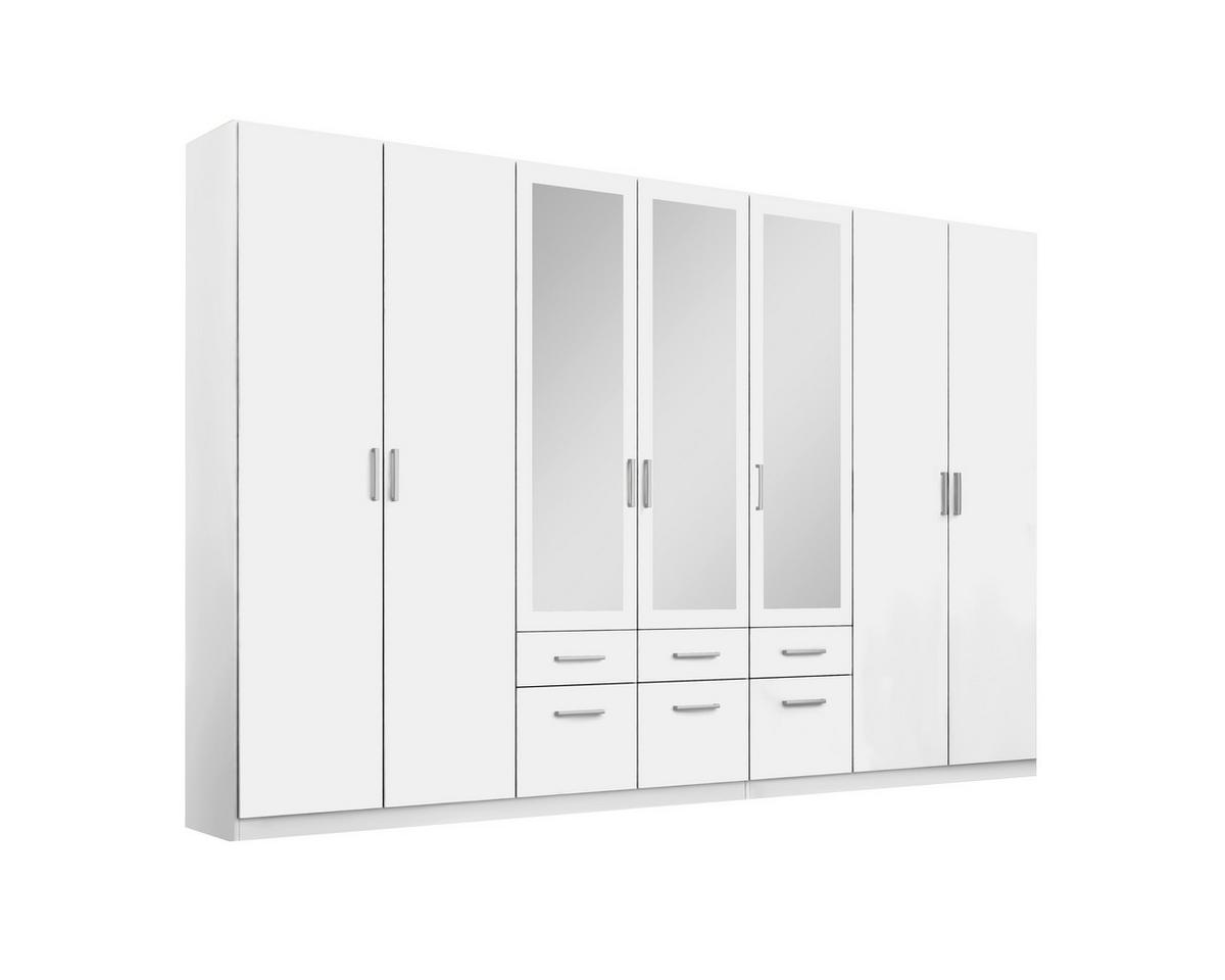 Drehtürenschrank Bingen Weiß - Alufarben/Weiß, MODERN, Holzwerkstoff/Kunststoff (315/229/54cm) - Rauch Möbel