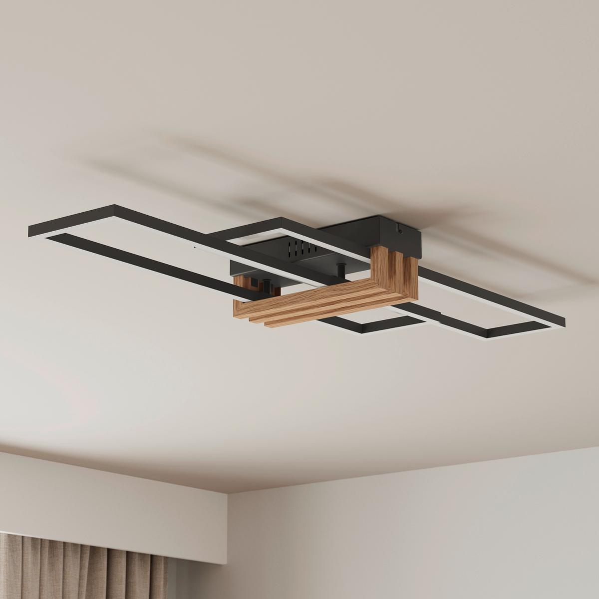 LAMPA SUFITOWA LED 67357D1 DAKARI I - czarny/opal, Design, tworzywo sztuczne/metal (80/23/8,6cm)