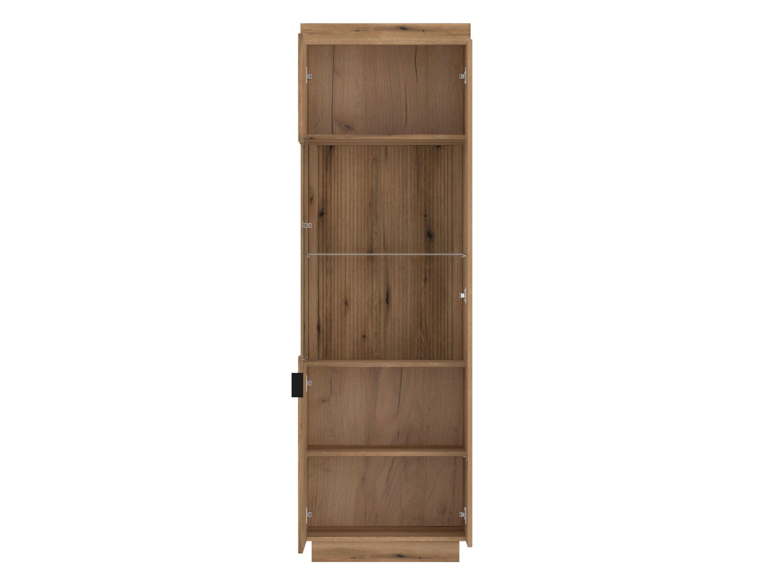 VITRINĂ DELAMAR - culoare lemn stejar, Trend, sticlă/material pe bază de lemn (62,2/197,8/39,6cm) - Modern Living
