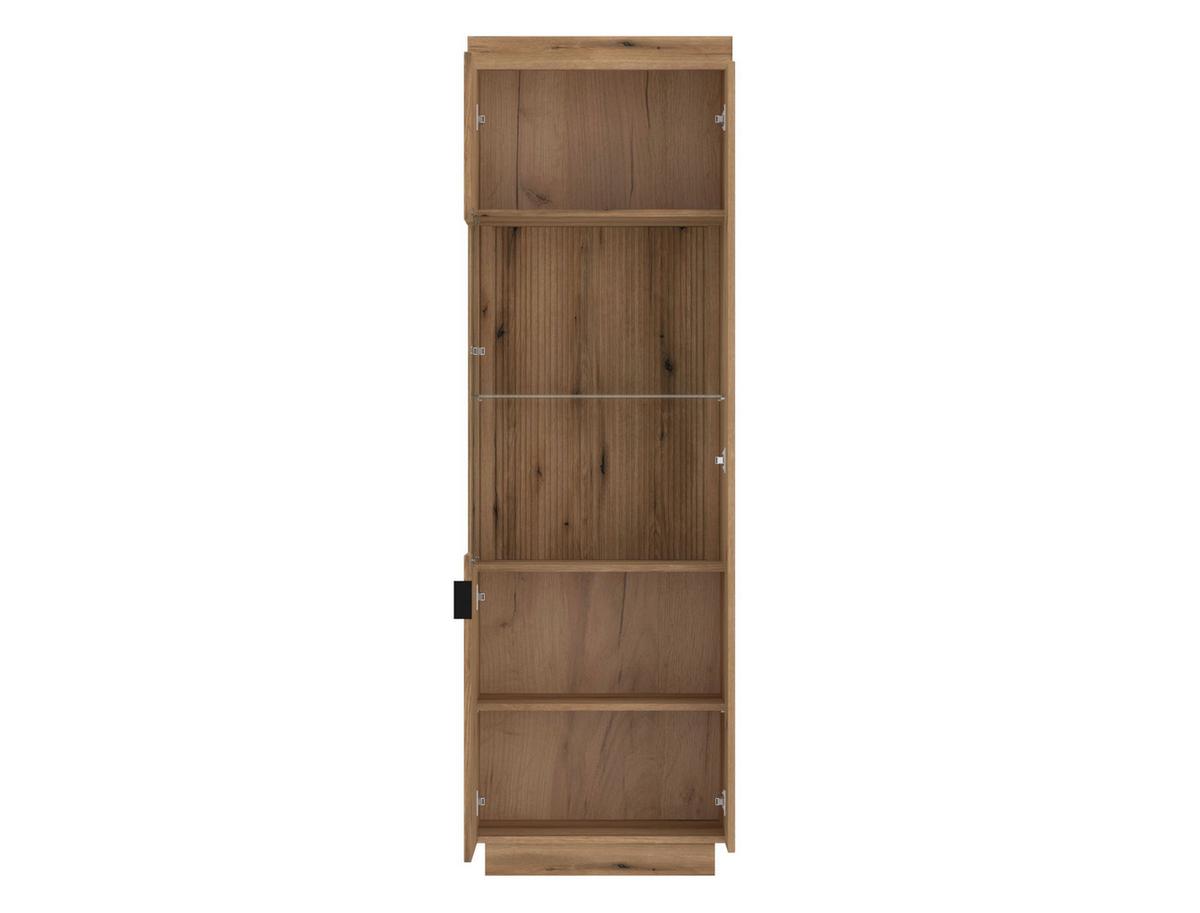 VITRINĂ DELAMAR - culoare lemn stejar, Trend, sticlă/material pe bază de lemn (62,2/197,8/39,6cm) - Modern Living