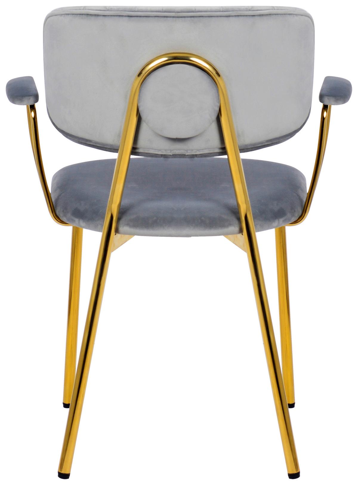 STUHL-SET GISELLE 225 - Goldfarben/Grau, Design, Kunststoff/Metall (63/80/51cm) - Kayoom