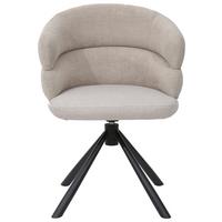 Armlehnstuhl Malia Beige - Hellbraun/Beige, MODERN, Textil/Metall (58/83/62cm) - Premium Living
